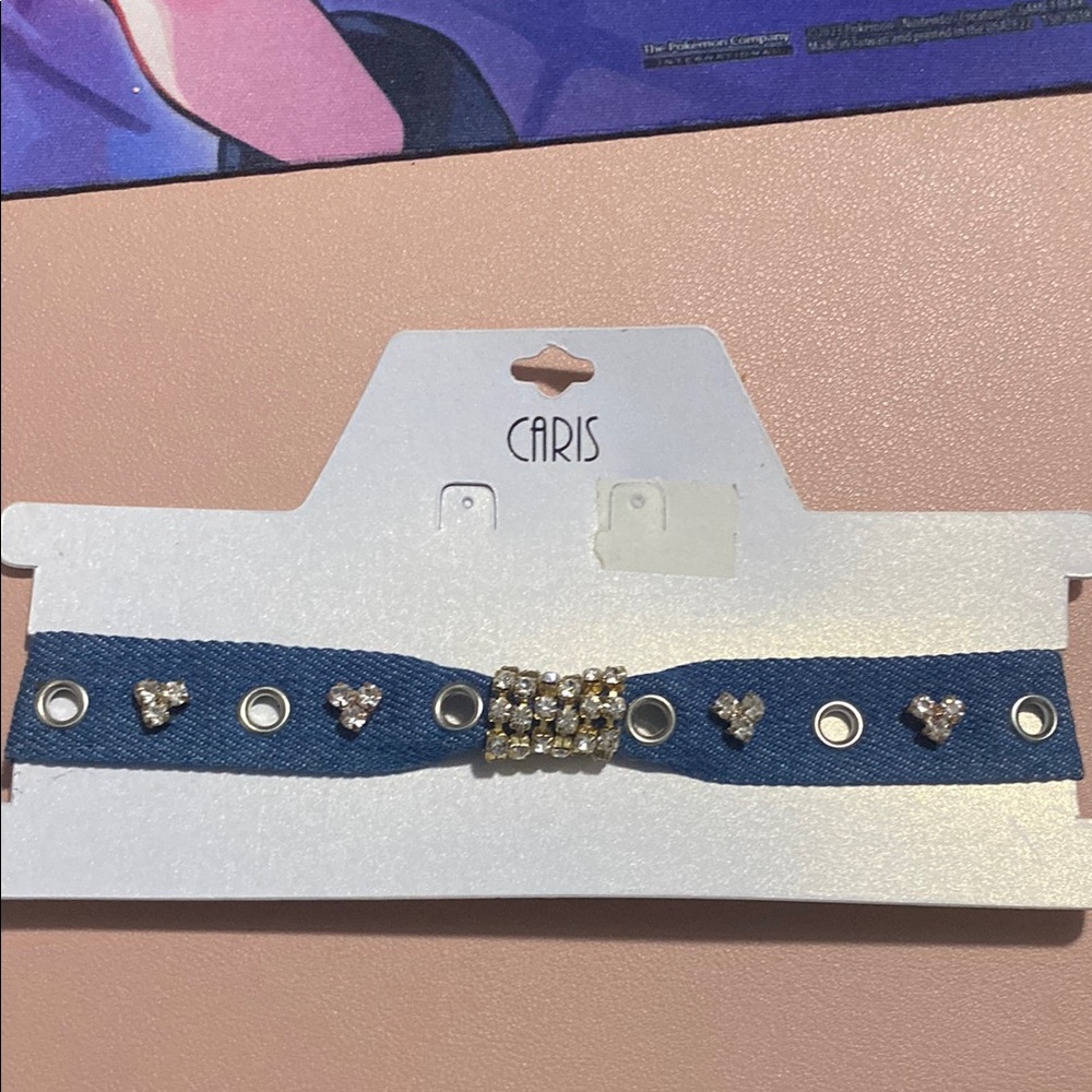 Aris Blue and Silver Studded choker